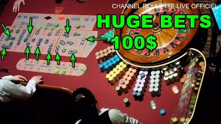 WATCH HUGE BETS 100$ IN TABLE IN ROULETTE IN NIGHT MONDAY EXCLUSIVE 06/01/2025