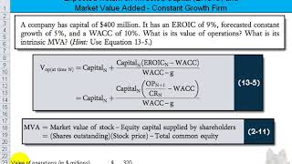 Expected Return on Invested Capital - Constant Growth (Like P13-4 13e)