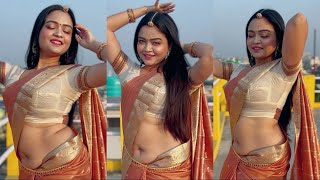 Saree lover saree fashion | saree review | beautiful sonu with silky saree | 2025