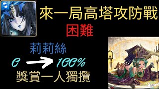 神魔之塔-來一局高塔攻防戰 討伐戰困難0％➡️100％ 莉莉絲超級輕鬆 獎賞由我獨攬，哈哈哈