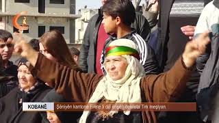 KOBANÊ  |  Şêniyên kantona Firatê li dijî êrişên dewleta Tirk meşiyan