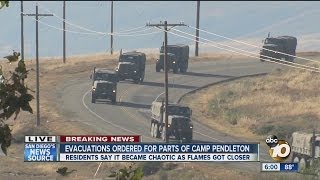 Evacuations in place for parts of Camp Pendleton