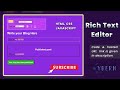 Rich Text Editor JavaScript