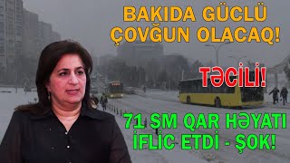 Bakıda güclü çovğun gözlənilir - 71 sm qar həyatı iflic etdi