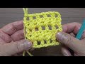 模様編みa 51：中長編みと玉編み交差【かぎ針編み】編み図・字幕解説 crochet pattern crochet and knitting japan