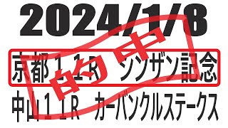 【競馬予想】２０２４年１月８日　京都１１Rシンザン記念　中山１１Rカーバンクルステークスの予想と買い目