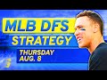 MLB DFS Today: DraftKings & FanDuel MLB DFS Strategy (Thursday 8/8/24)