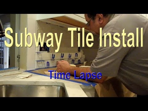 Subway Tile Kitchen Backsplash Start to Finish Time Lapse Subway Tile Kitchen Backsplash Start to Finish Time Lapse