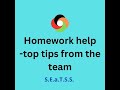 Homework top tips from the S.E.a.T.S.S team