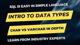 SQL DATA TYES | CHAR vs VARCHAR | CHAR VS VARCHAR #sql #sqlserver SQL IS EASY | SQL SERVER | ORACLE