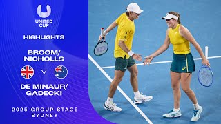 Broom/Nicholls v de Minaur/Gadecki Highlights | United Cup 2025 Group F