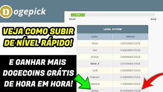 DOGEPICK,VEJA COMO AUMENTAR DE NIVEL RÁPIDO E GANHAR MAIS DOGECOINS DE GRAÇA!