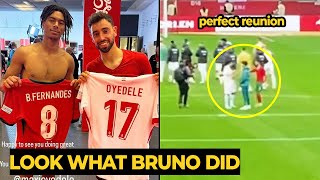 Humble Bruno Fernandes motivates former United Maxi Oyedele after Portugal's win against Poland