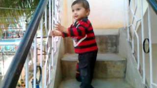 ayan's first steps climbing stairs