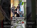 shah rukh khan and son abram khan spotted at dental clinic