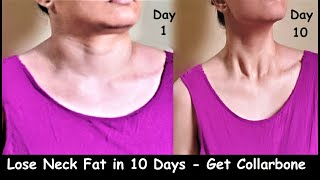 Lose Neck Fat & Double chin in 1 WEEK - Get Collarbone | Neck Exercise & Stretches - Long Slim Neck