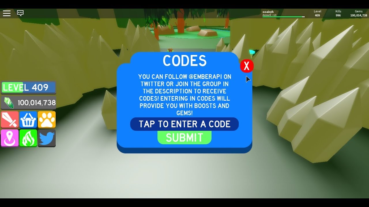 1 New Code For Free Level ! (Slaying Simulator)but Pls Remove Rthro ...