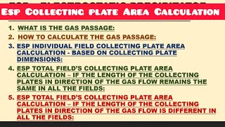 ESP TOTAL FIELD'S & INDIVIDUAL FIELD''S COLLECTION AREA CALCULATION / ELECTROSTATIC PRECIPITATOR/ESP
