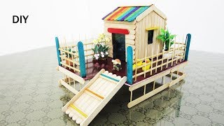 How To Make A Beautiful Cottage Using Popsicle Stick  -  Dream house