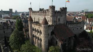 Gravensteen (Castle of the Counts) Gent, Belgium - 4K Cinematic Drone Video