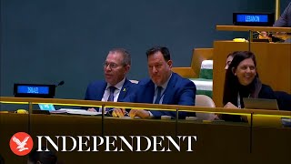 Israeli delegation seen laughing during UN vote on Palestine membership
