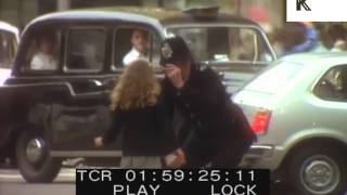 Little Girl Asks Policeman for Directions, London, 1960s, Helpful Bobby