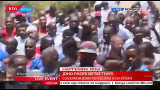 Governor Joho and his Mombasa army of supporters after answering to allegations charges at the DCIO