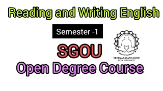 SGOU Reading and Writing English.First semester BA Degree.