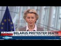 belarus protester death eu threatens further sanctions against belarusian officials