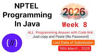 NPTEL Programming in Java Week 8🔥 All Programming Solutions + Code Link (2026)
