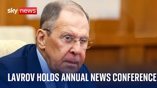 Russian Foreign Minister Sergei Lavrov holds annual news conference