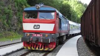 Czech Republic: CD Class 749 'Grumpy' diesel loco on the scenic Jesenik - Zabreh na Morave line