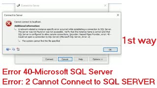 Cannot Connect To Sql Server Network Related Error Or Instance Specific
