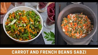 Zero Oil Carrot \u0026 French Beans Sabzi | Satvik Carrot French beans Sabzi | Cooking sabzi in claypot