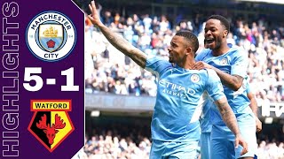 Manchester City vs Watford 5-1 Highlights All Goals | Premier League - 2021/2022