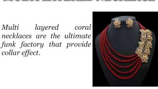 5 DIFFERENT TYPES OF CORAL NECKLACES