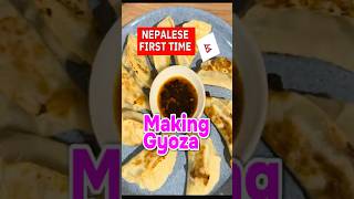 Making Gyoza for the first time !! #shorts #nepalivlog #food #dumplings #gyoza