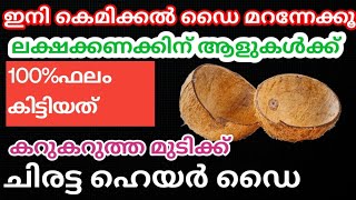 Natural Hair Dye||ചിരട്ട മതി എത്ര നരച്ച മുടിയും താടിയും കട്ടക്കറുപ്പാകാൻ#trending#naturalhairdye