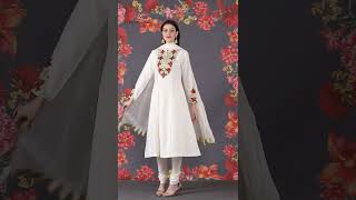 BIBA By Rohit Bal Off White Cotton Silk Straight || BIBA By Rohit Bal Collection