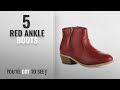 Top 5 Red Ankle Boots [2018]: RF ROOM OF FASHION Petty-15 Ankle Booties (Red PU Size 6.5)