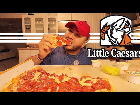 Cheesy Little Caesars Pizza Mukbang Youtube