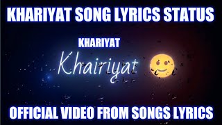 KHAIRIYAT SONG LYRICS STATUS WITH HIMESH YT 💔 || #shorts #shortsbeta #youtubeshorts #shorts #Songs