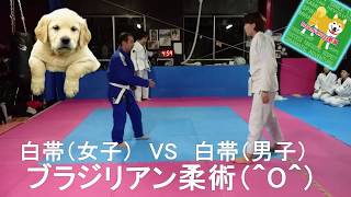 女子 VS 男子 ブラジリアン柔術 BJJ 白帯対決