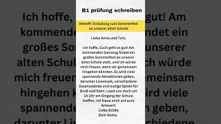 B1 prüfung schreiben Betreff: Einladung zum Sommerfest an unserer alten Schule