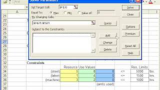 Using Solver to Optimize LP