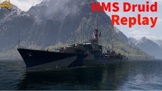 World of Warships Replay - HMS Druid