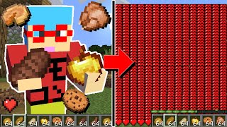 【マイクラ】食べ物をたべると体力が2倍ずつ増える世界でサバイバルPVPしたら最強になった！？