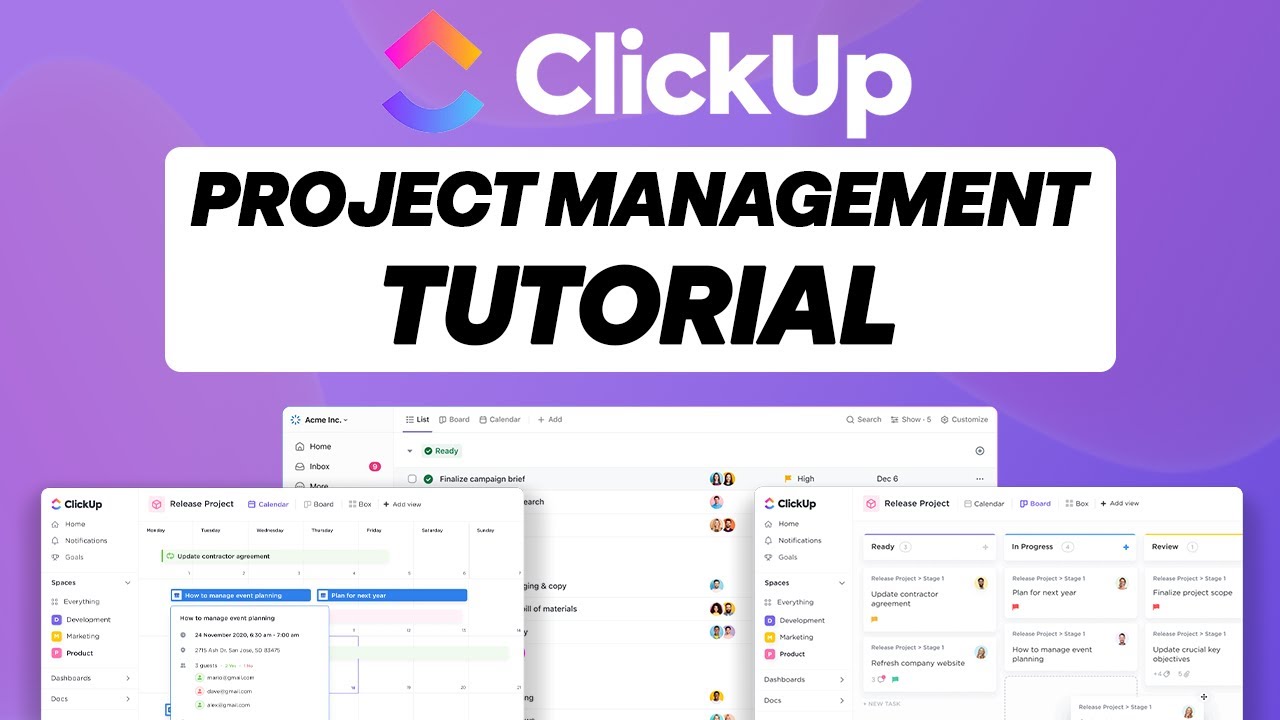 Clickup Project Management Tutorial Youtube