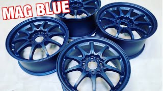 Powder Coating a set of VOLK CE28 In Casper Mag Blue!