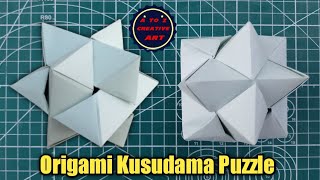 Origami Kusudama Puzzle - Origami Paper Kusudama Star Ball - Paper Kusudama Ball @ATOZCREATIVEART